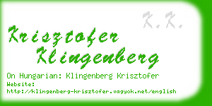 krisztofer klingenberg business card